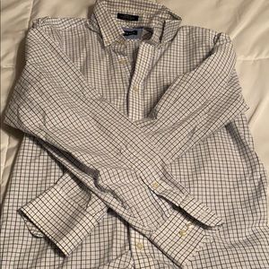 Chaps blue and white long sleeved button down